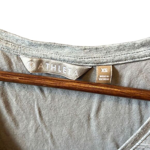 Gray Striped T-Shirt Dress Short Sleeve Casual Everyday Comfortable - Picture 3 of 6